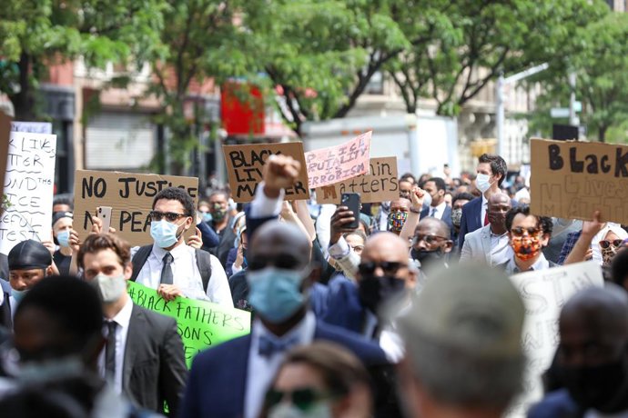 Protestes per la mort de George Floyd a Nova York, els Estats Units. 