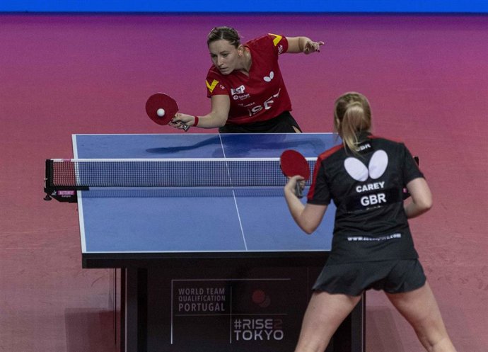 La española Galia Dvorak en el Preolímpico mundial de tenis de mesa