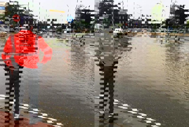 La fuerte tormenta provoca inundaciones en Tudela