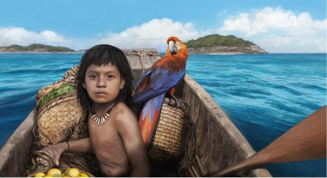 Ilustración de uno de los primeros pobladores del Caribe