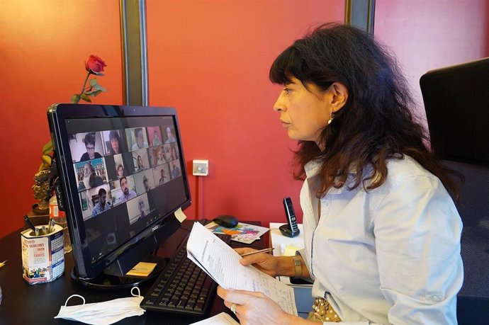 La concejal de Cultura y Turismo, Ana Redondo, en la reunión telemática del Consejo Rector de la FMC.