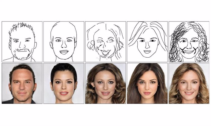 Esta IA recrea rostros realistas a partir de bocetos a mano, sin color e incompl