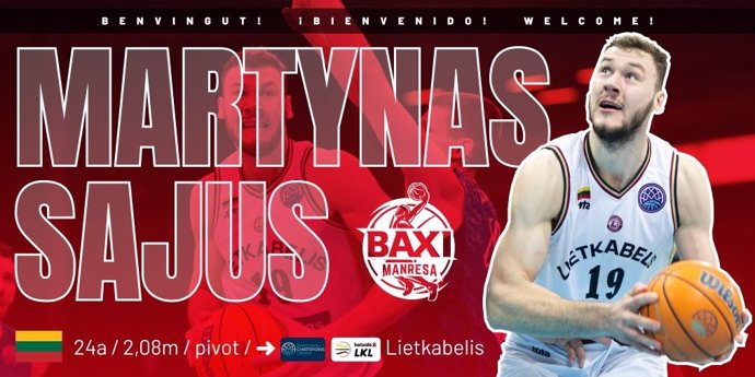 Martynas Sajus, nuevo jugador del BAXI Manresa