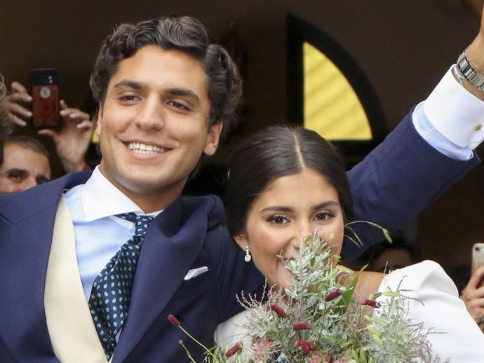 Tomás Páramo y María García de Jaime el día de su boda