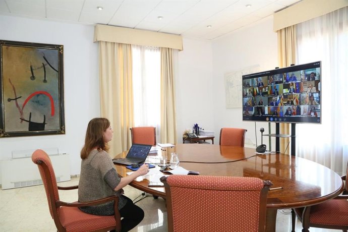 La presidenta del Govern, Francina Armengol, participa en la decimotercera reunión de Sánchez con los presidentes autonómicos.