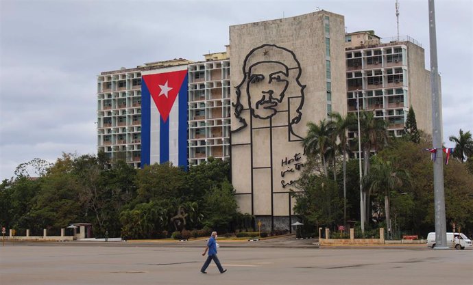 Plaza de la Revolución de La Habana durante la pandemia de coronavirus.