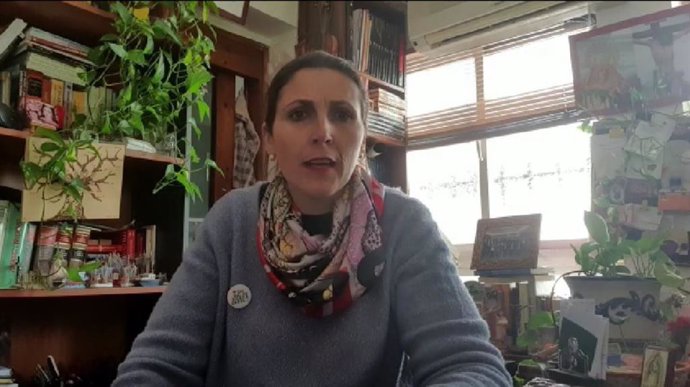 La delegada territorial de Educación, Deporte, Igualdad, Políticas Sociales y Conciliación, Mercedes García Paine, en un video durante el estado de alarma