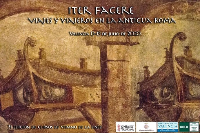 Cartel del curso 'Viajes y viajeros en la antigua Roma'