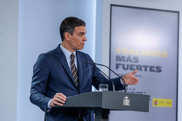 El presidente del Gobierno, Pedro Sánchez, en la rueda de prensa de este domingo 7 de junio