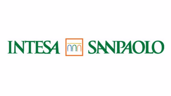 Logo del banc itali Intesa Sanpaolo.