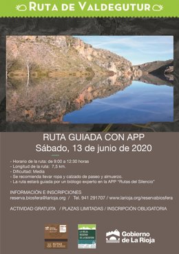 Cartel de la Ruta de Valdegutur, prevista para este sábado 13 de junio.