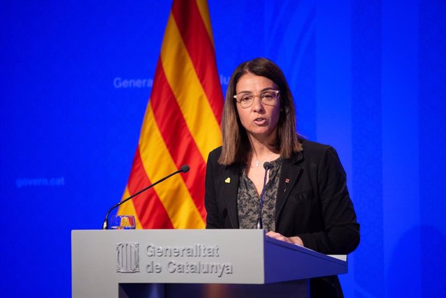 La consellera de Presidència i portaveu del Govern, Meritxell Budó, en roda de premsa posterior al Consell Executiu en el Palau de la Generalitat, a Barcelona (Espanya), a 18 de febrer de 2020.