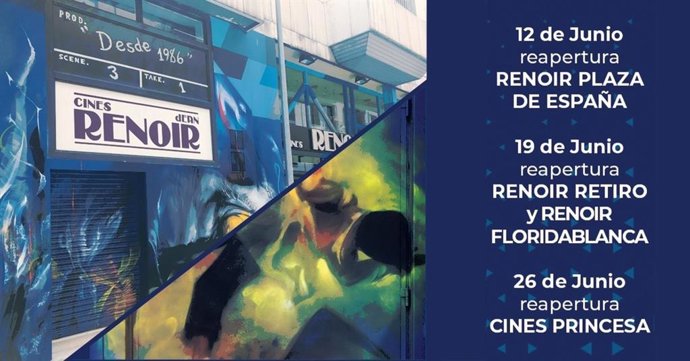 Los Cines Renoir comienzan su reapertura el viernes 12 de junio