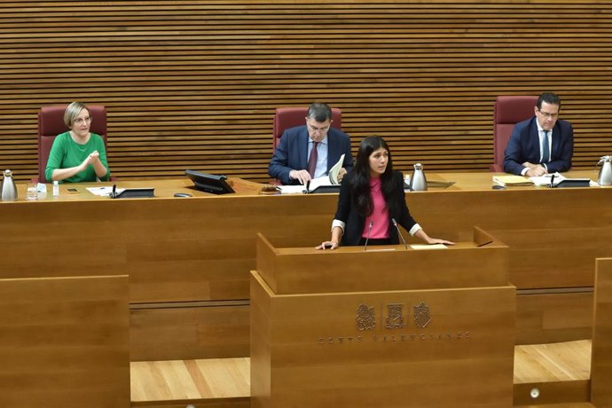 La síndica d'Unides Podem, Naiara Davó, en els Corts