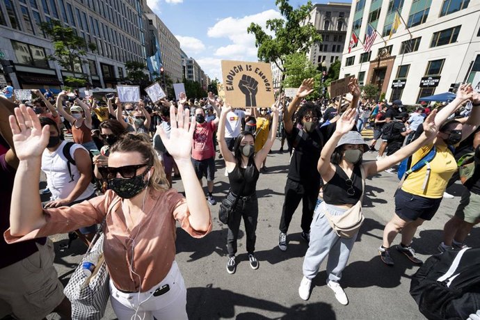Protesta en Washington por la muerte de George Floyd. 