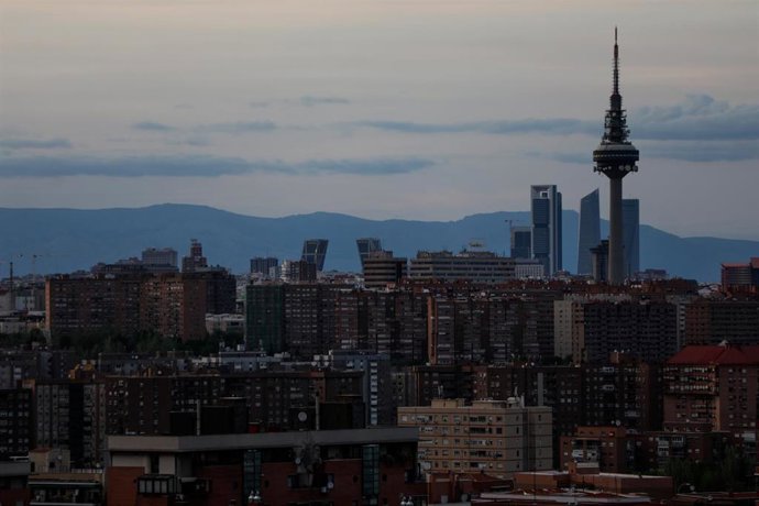 El skyline de Madrid durante la pandemia del coronavirus, el 24 de abril de 2020.