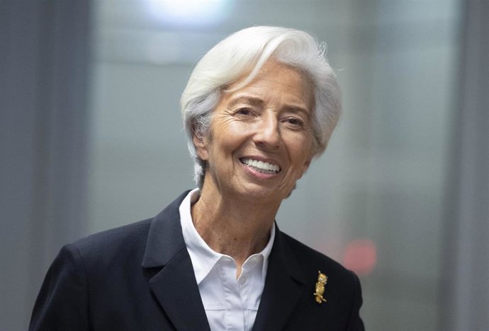 23 January 2020, Hessen, Frankfurt: President of the European Central Bank (ECB), Christine Lagarde reacts during a press conference. Photo: Boris Roessler/dpa
