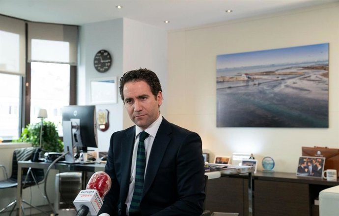 El secretario general del PP, Teodoro García Egea, durante una entrevista concedida a Europa Press.