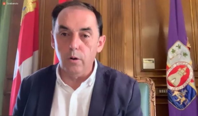 Captura de la rueda de prensa del presidente de la Diputación de Soria tras la Junta de Gobierno.