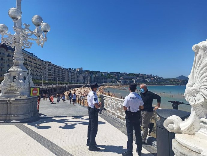 La playa de La Concha (San Sebastián) a 30 de mayo de 2020.
