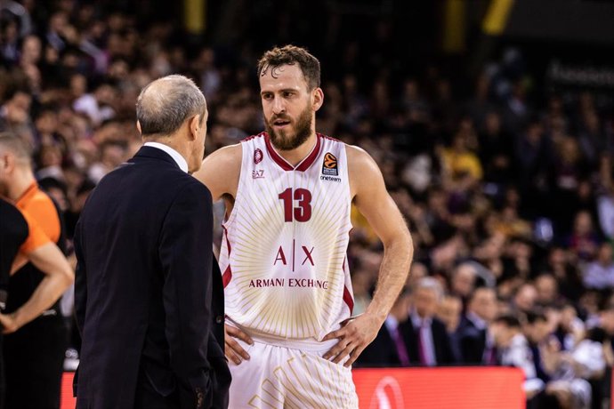 Sergio Rodriguez y Ettore Messina (Armani Milan)