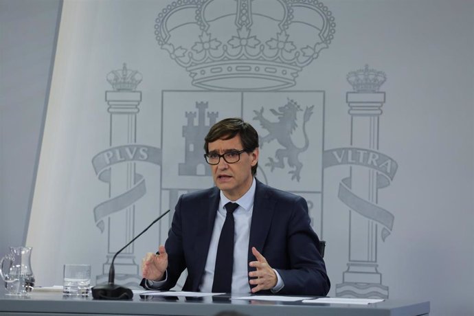 El ministro de Sanidad, Salvador Illa, comparece en rueda de prensa posterior al Consejo de Ministros extraordinario de carácter no presencial. En Moncloa, Madrid (España), a 5 de junio de 2020.