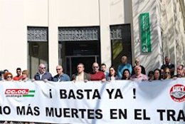 Imagen de archivo de una protesta sindical por los accidentes en el trabajo. 