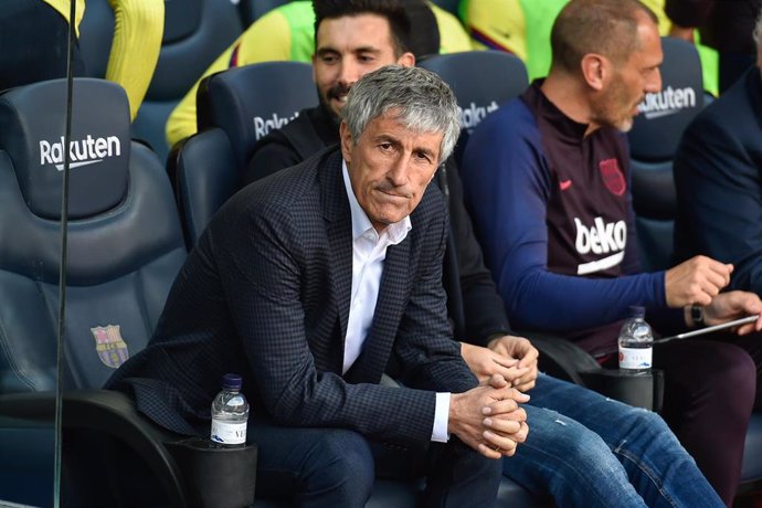 El entrenador del FC Barcelona, Quique Setién