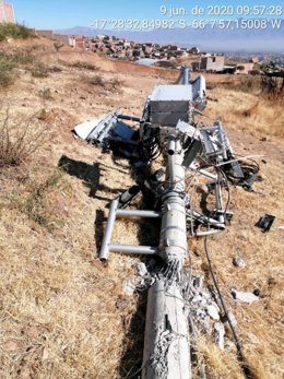 El Gobierno de Bolivia investiga la explosión de una torre de comunicación como un "presunto atentado terrorista".