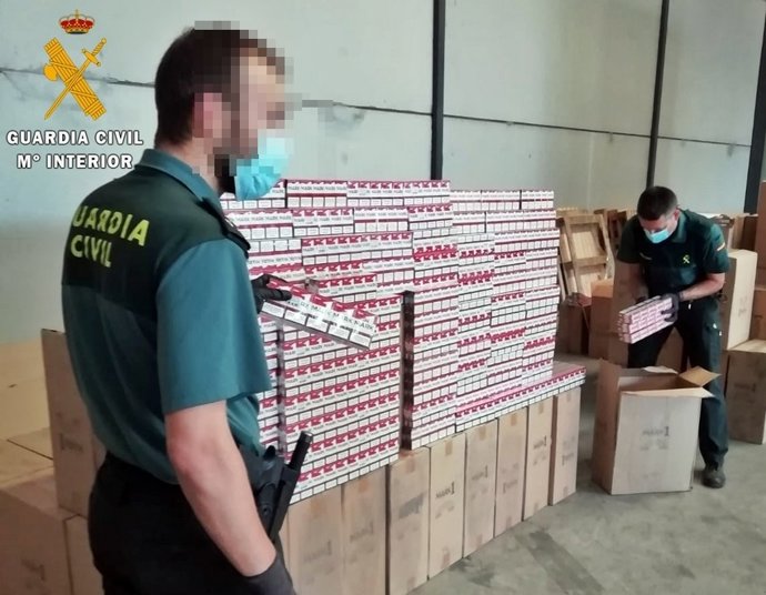 Tabaco de contrabando intervenido por la Guardia Civil en Lobón (Badajoz)
