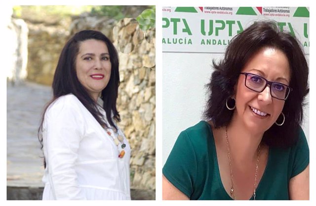 La alcaldesa del Ayuntamiento de Alanís, Eva Cristina Ruiz, y la secretaria general de UPTA Andalucía, Inés Mazuela, firman un convenio de colaboración.