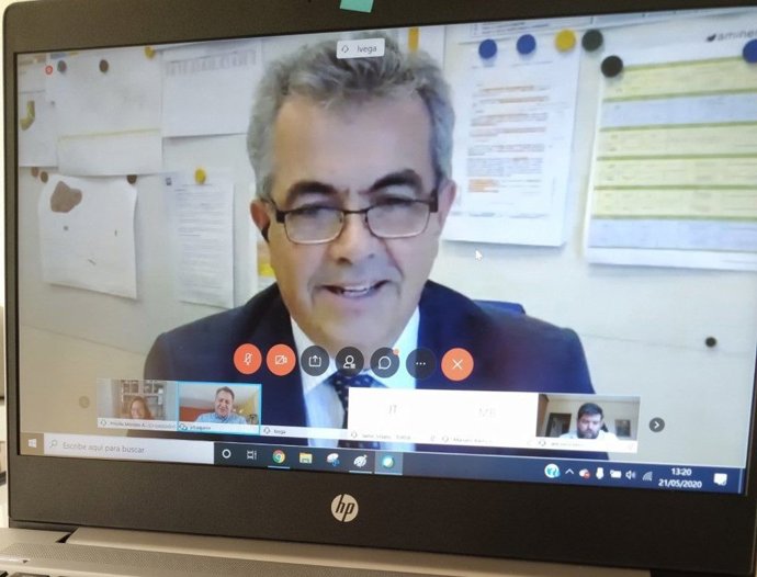 El presidente de Aminer, Luis Vega, en una imagen de la celebración online de la X Asamblea General de esta asociación empresarial minera. 