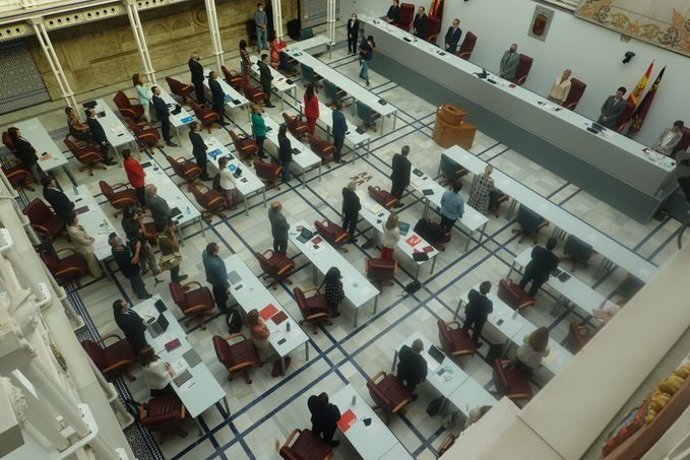 Imagen del pleno en el Patio de los Ayuntamientos