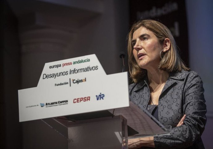 La consejera de Empleo, Formación y Trabajo Autónomo, Rocío Blanco, en una foto de archivo en un desayuno informativo de Europa Press.