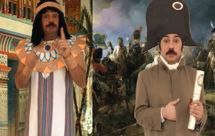 Un profesor de Sociales se disfraza de personajes históricos para sus alumnos