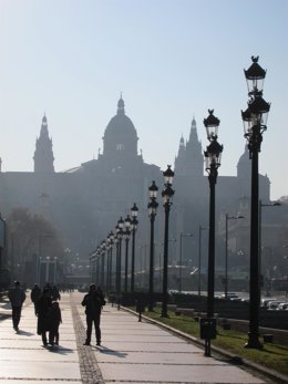 MNAC, Avenida Maria Cristina, Palau Nacional, Farolas (archivo)