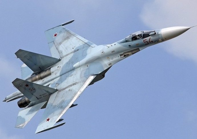 Un caza Sujói de la Fuerza Aérea de Rusia