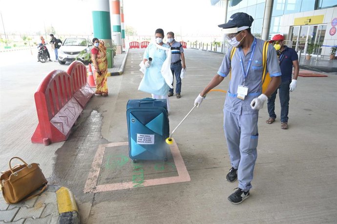 Desinfección de equipaje en India