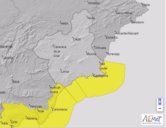 Meteorología activa el aviso amarillo por temporal en la costa de la Región este jueves