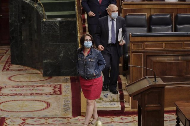 La portavoz del Grupo Socialista en el Congreso de los Diputados, Adriana Lastra; en el pleno celebrado en el Congreso de los Diputados, en un acto posterior a la sesión de Control al Gobierno. En Madrid, (España), a 10 de junio de 2020.