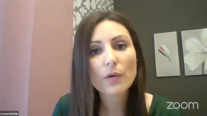 La líder de Cs en Catalunya, Lorena Roldán, este jueves 11 de junio en rueda de prensa telemática