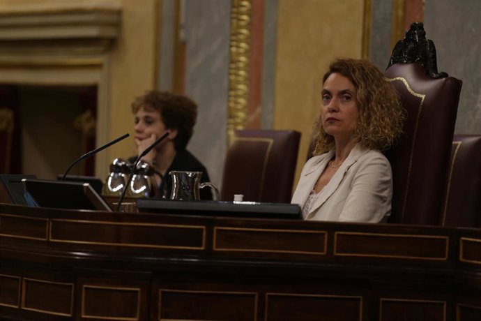 La presidenta del Congreso de los Diputados, Meritxell Batet, durante el pleno 