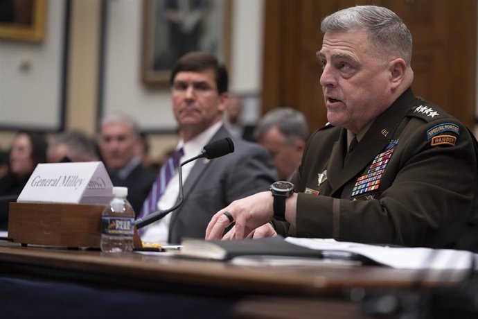 El general Mark Milley, jefe de la Junta de Jefes de Estado Mayor de Estados Unidos, en una comparecencia en el Senado