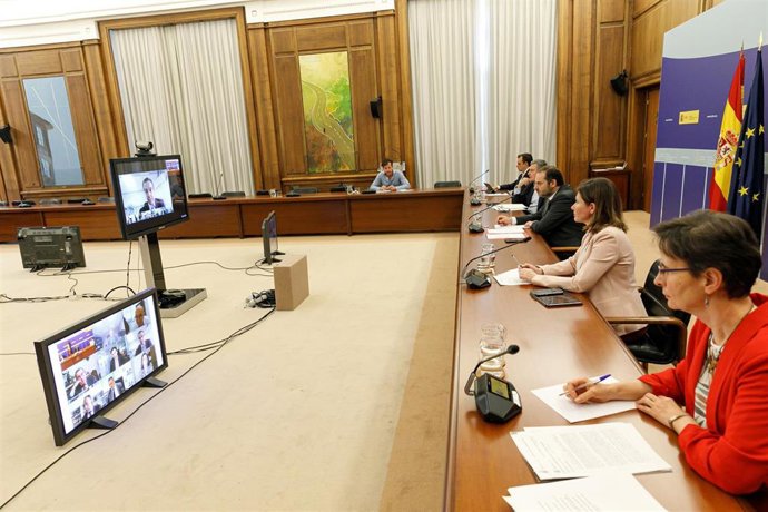 El ministro de Transportes, José Luis Ábalos, se reune de forma telemática con la rama de viajeros del Comité Nacional del Transporte