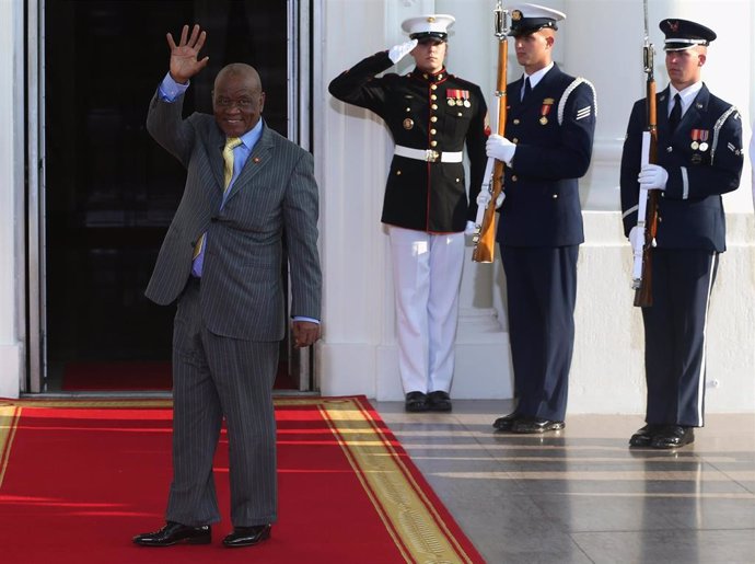 El ex primer ministro de Lesoto Thomas Thabane durante una visita en 2014 a la Casa Blanca