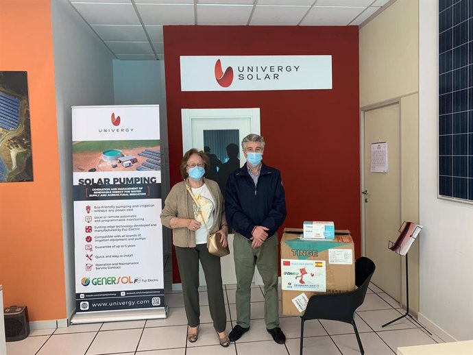 Donación de mascarillas de Univergy Solar en Palencia