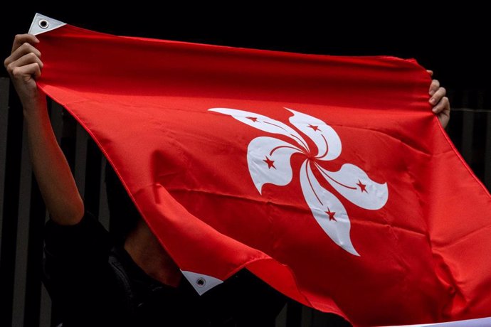 Imagen de archivo de al bandera de Hong Kong.