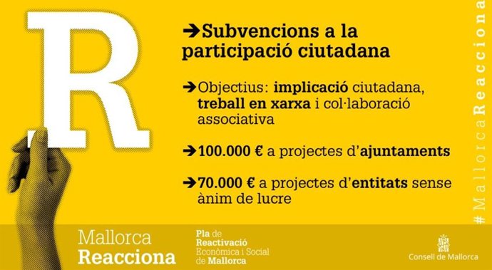 Convocatoria de subvenciones del Consell de Mallorca a la participación ciudadana