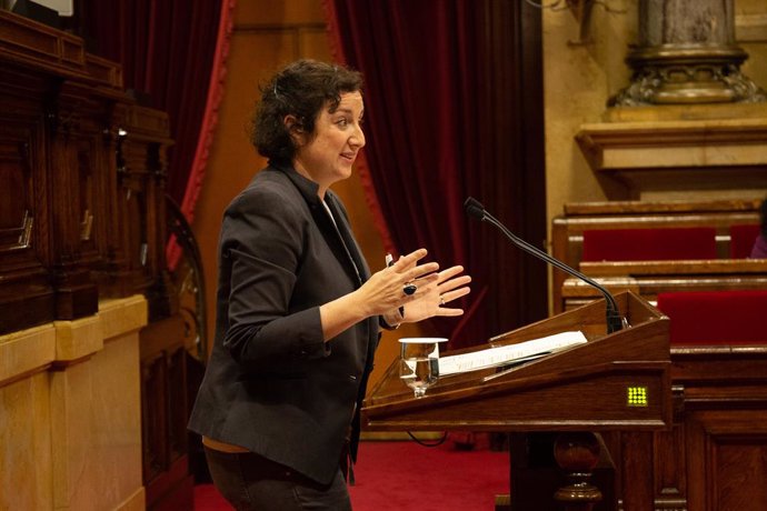 Alícia Romero (PSC-Units) intervé en el ple en el Parlament, en una imatge d'arxiu. 
