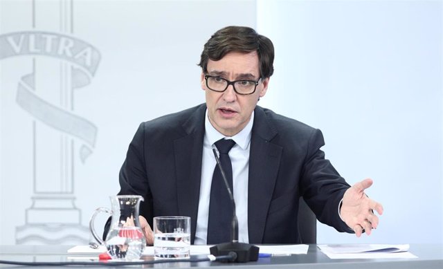 El ministro de Sanidad, Salvador Illa, comparece en rueda de prensa posterior al Consejo de Ministros en Moncloa para informar sobre novedades en la crisis del Covid-19, en Madrid (España), a 2 de junio de 2020.